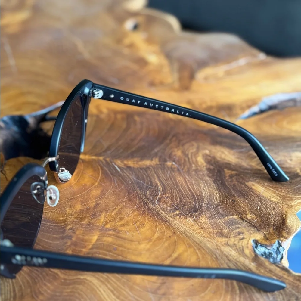 Quay Australia Matte Black Cat Eye Sunglasses - Picture 8 of 9